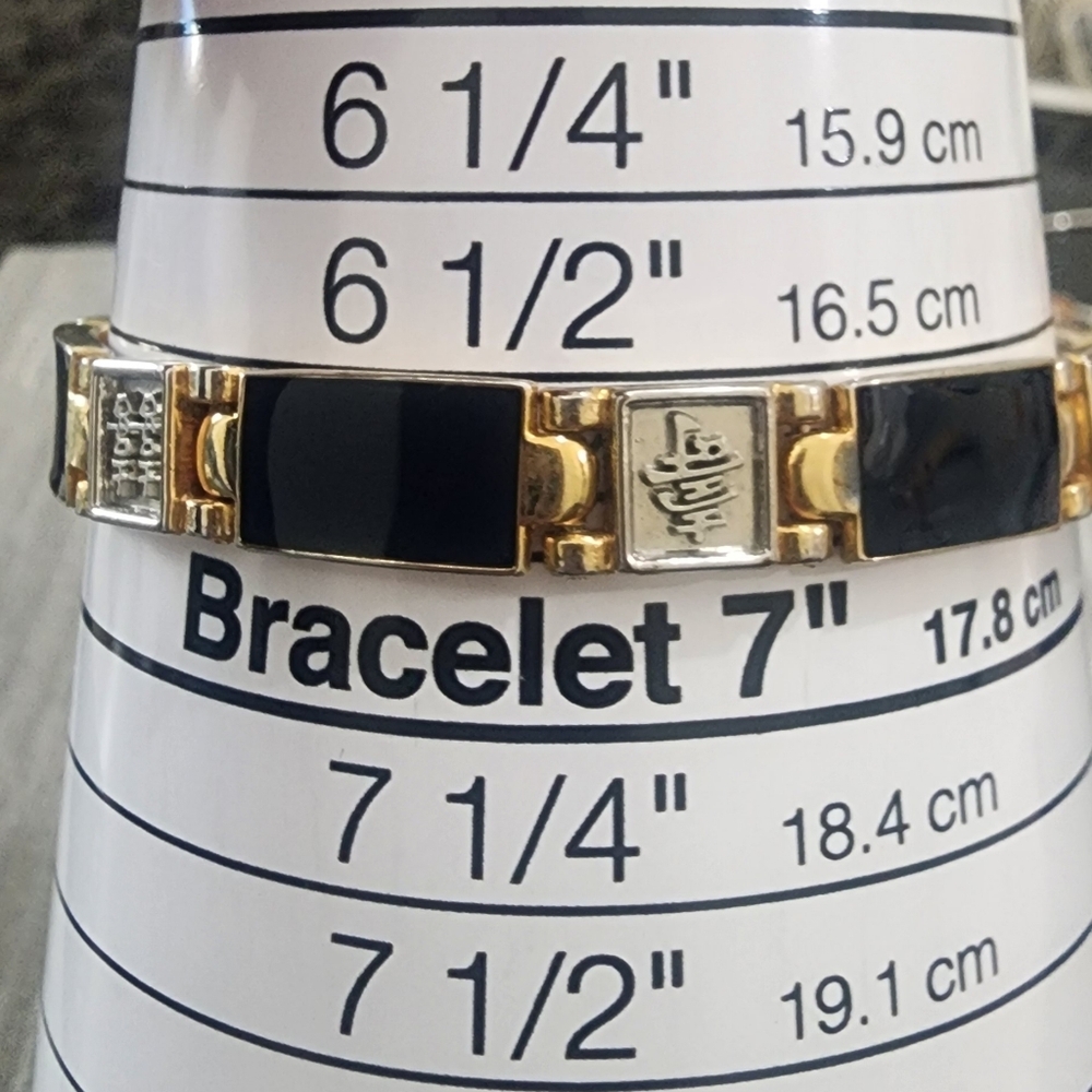 Elegant Gold Tone and Black Women's Bracelet - Picture 5 of 6